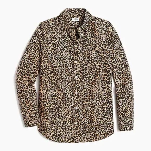 NEW J. Crew Button-up Leopard Shirt in Signature Fit - Picture 1 of 8